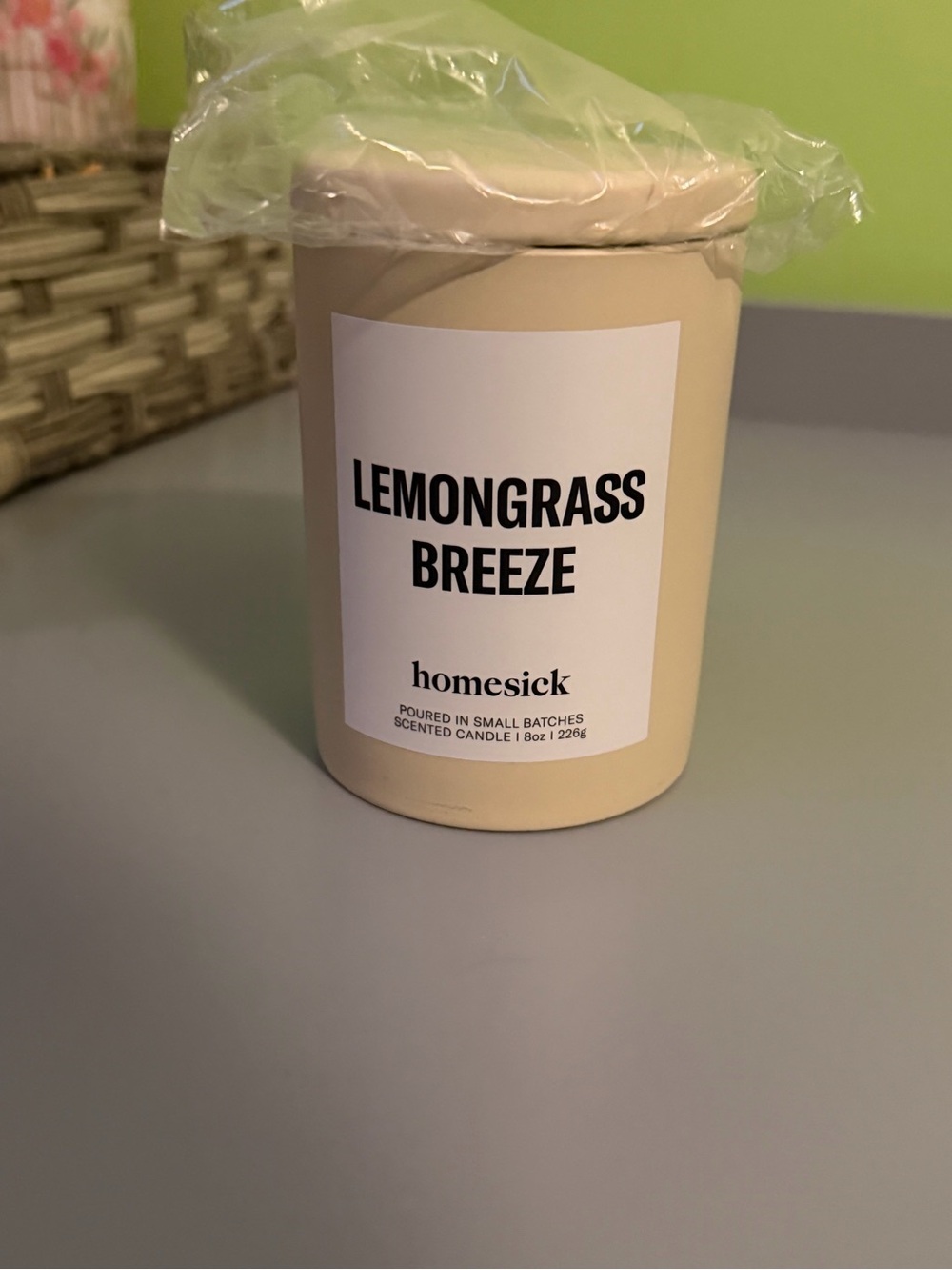 Homesick Lemongrass Breeze Scented Candle - Cream